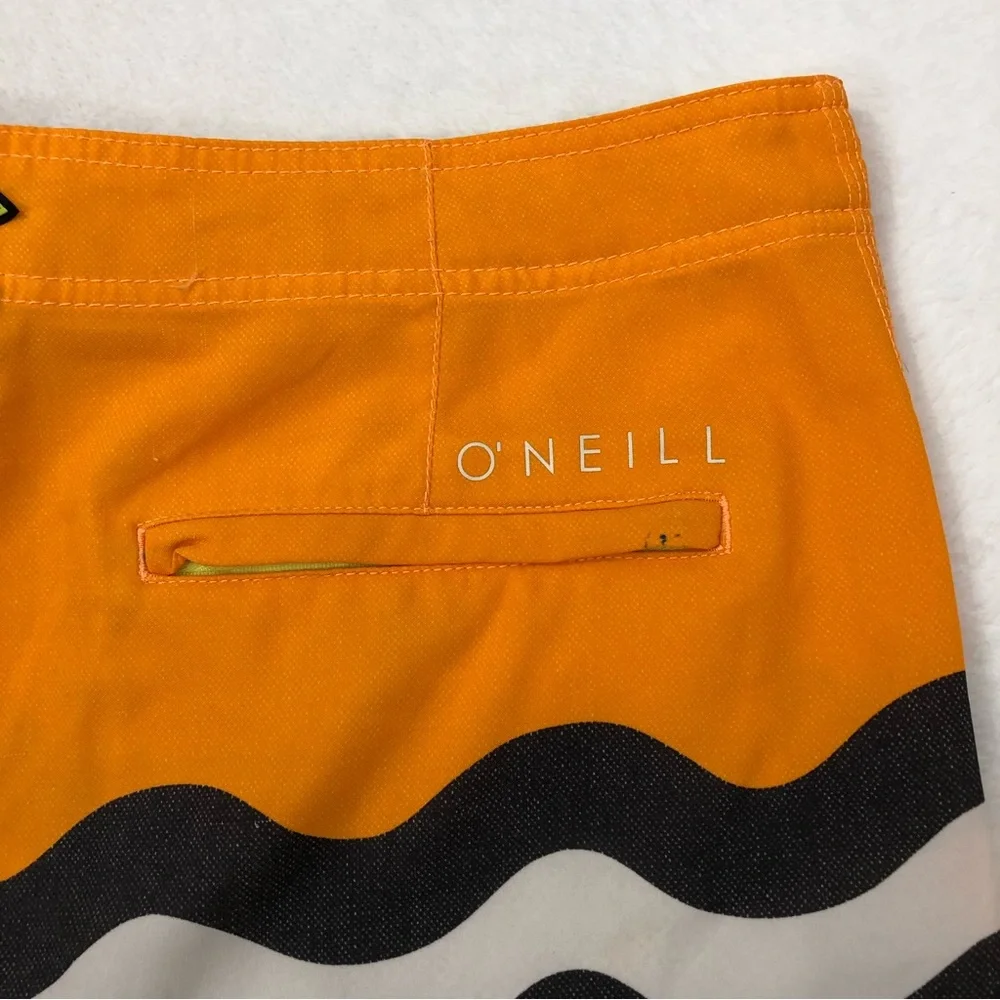 O’NEILL Jordyfreak Neon Orange & Yellow Surf Swim Trunks Board Shorts Men’s 34.